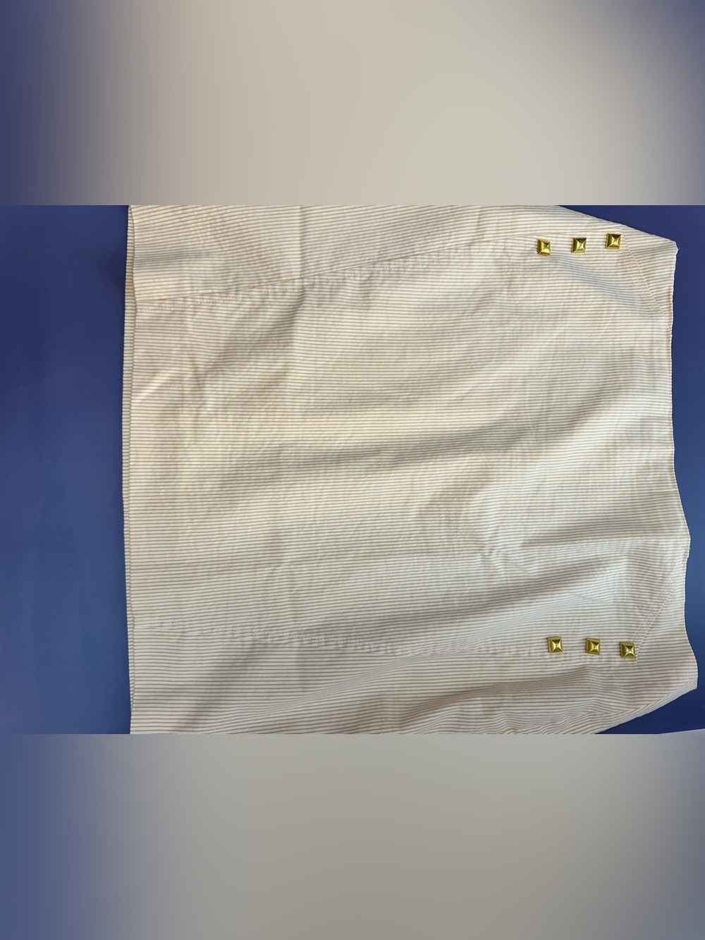 ANTONIO MELANI Cream Mini Skirt with Gold Square Studs